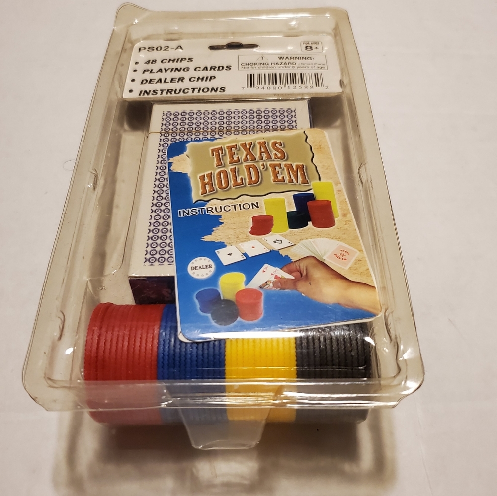 Texas Hold Em Travel Poker Set Chips Cards